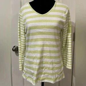 NWOT Oleg Cassini 3/4 sleeve striped shirt size medium